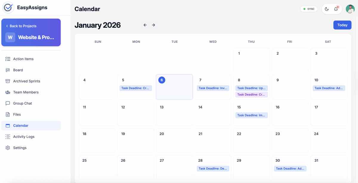 Integrated Calendar